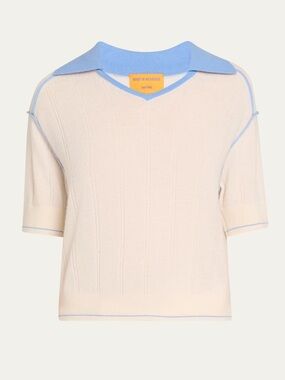 Guest In Residence Knitters Pele Cashmere Sweater V Neck Short Sleeve Tee Size S